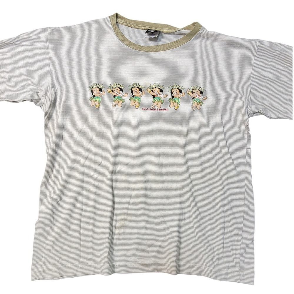 90s HAWAII HULA GIRL Cartoon Network North Shore T-Shirt Medium 90s Made in USA
